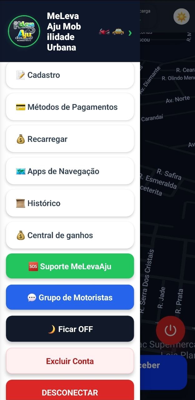 Menu Motorista